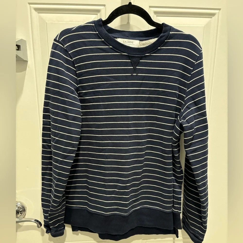 La Ligne White and Navy Stripped Sweater